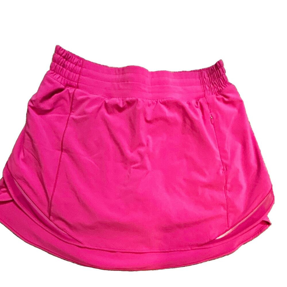 Lululemon Pink Solid Pull-On Athletic Skort, Elastic Waist Stretch, 8